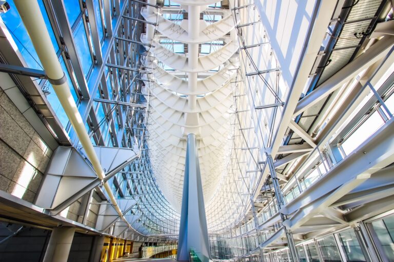 The glass atrium of Tokyo International Forum, the complex that houses MAPPA EXPO