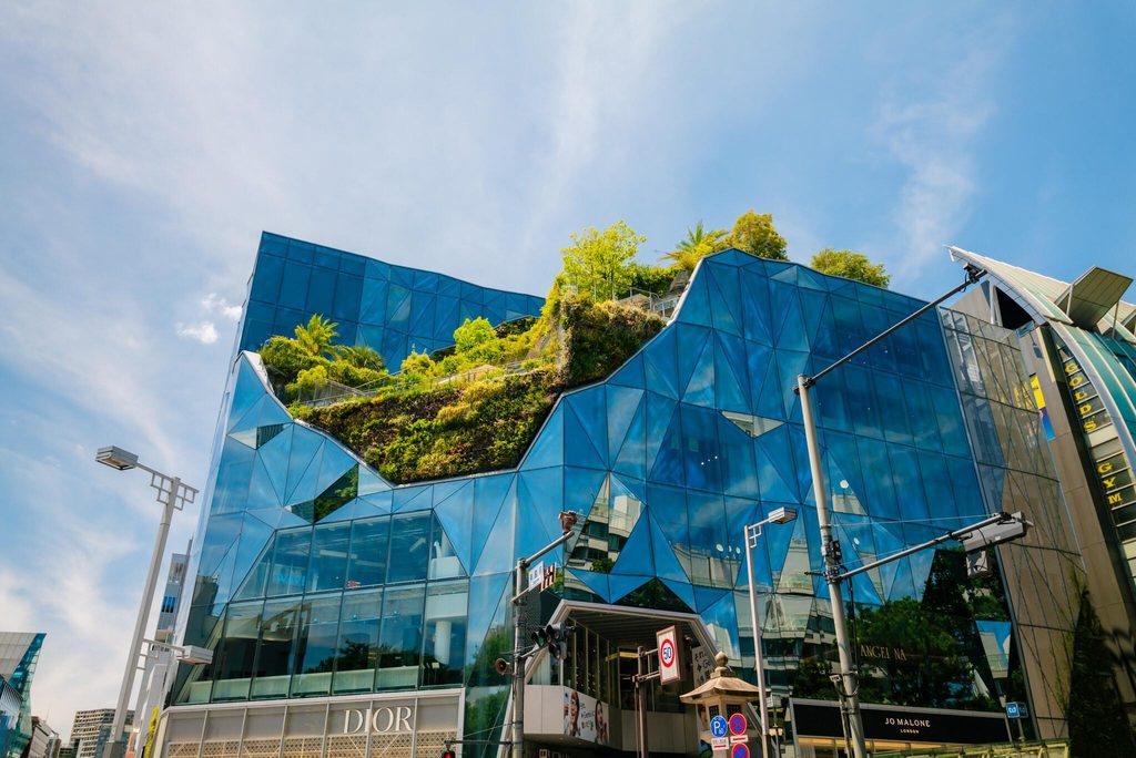 Fragrance and fashion boutiques along Omotesando in Tokyo