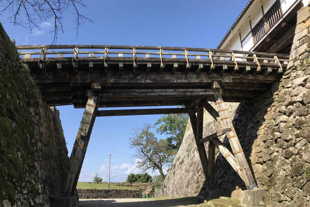 The wooden corridor bridge on the climb up to the keep at Hikone Castle The wooden corridor bridge on the climb up to the keep at Hikone Castle