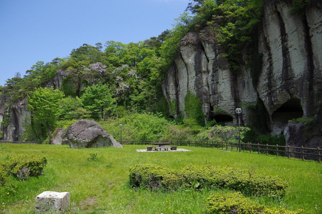 Cliffs of Oya stone in the Oya district of Utsunomiya, home of the underground Oya History Museum