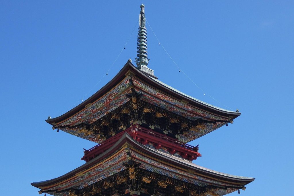 The painted three-storey pagoda at Naritasan Shinshoji in Narita