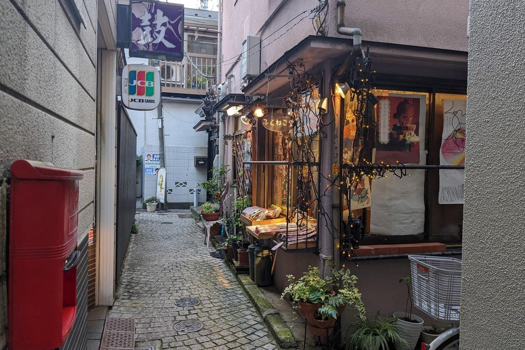 A cobbled back lane in Kagurazaka, the old geisha district where TRUNK (House) is hidden A cobbled back lane in Kagurazaka, the old geisha district where TRUNK (House) is hidden