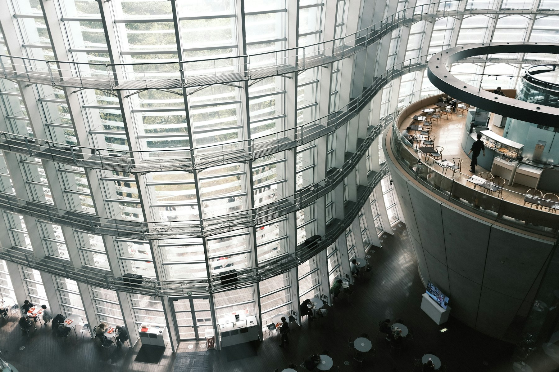 Glass facade of the National Art Center, Tokyo in Roppongi