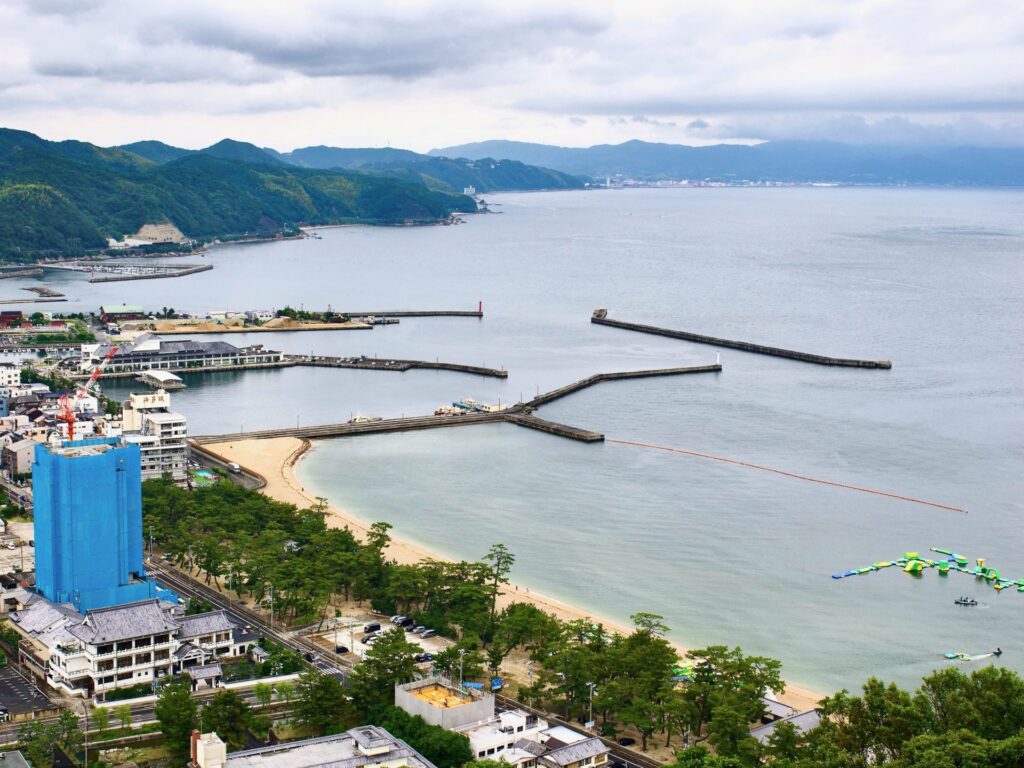 Ohama beach in Sumoto, Awaji Island, venue of the Awajishima festival fireworks