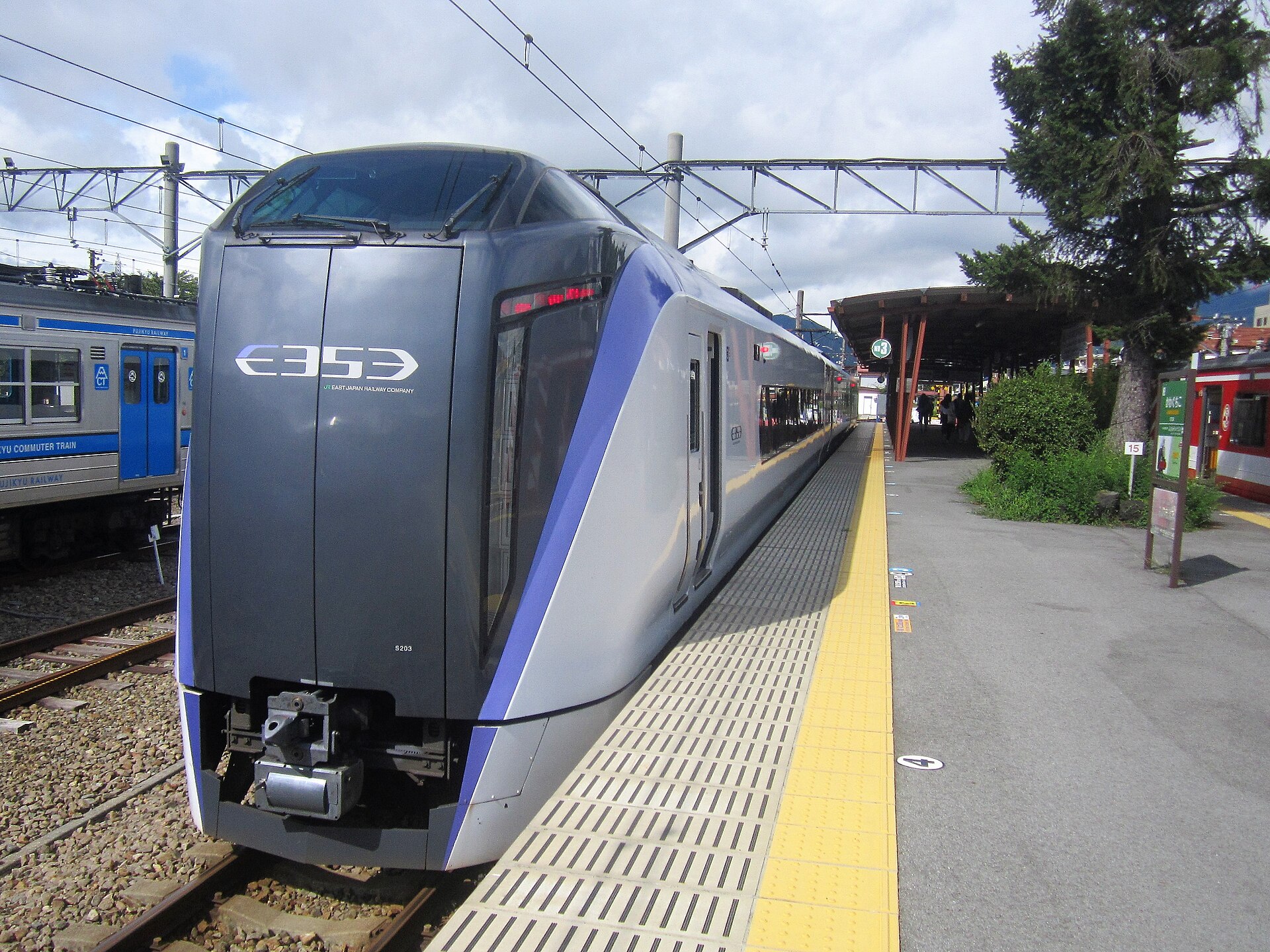 Fuji Excursion limited express train at Kawaguchiko Station