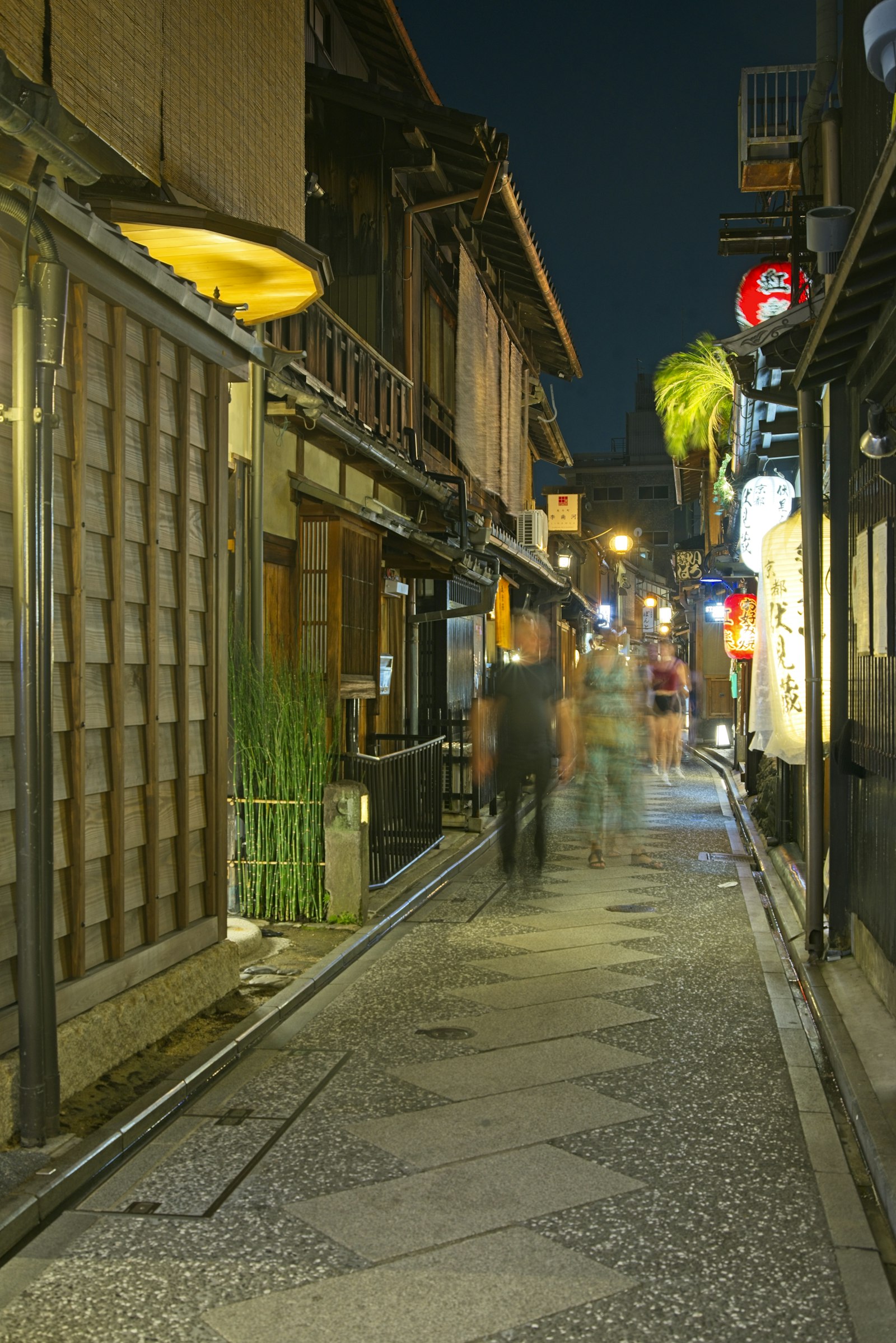 Gion night tour route – lantern-lit Pontocho alley in Kyoto