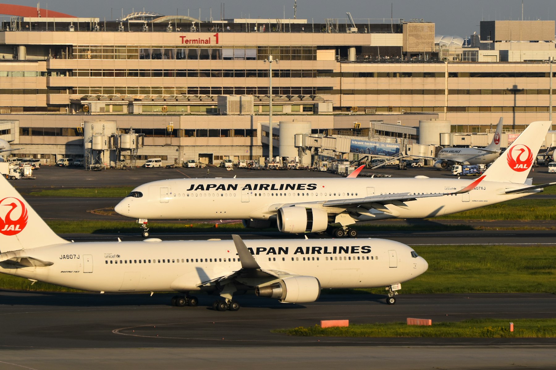 Japan Airlines planes at Haneda Airport, Tokyo