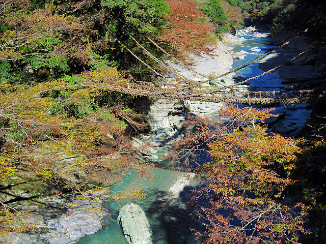 Iya Valley: Kazurabashi vine bridge in autumn