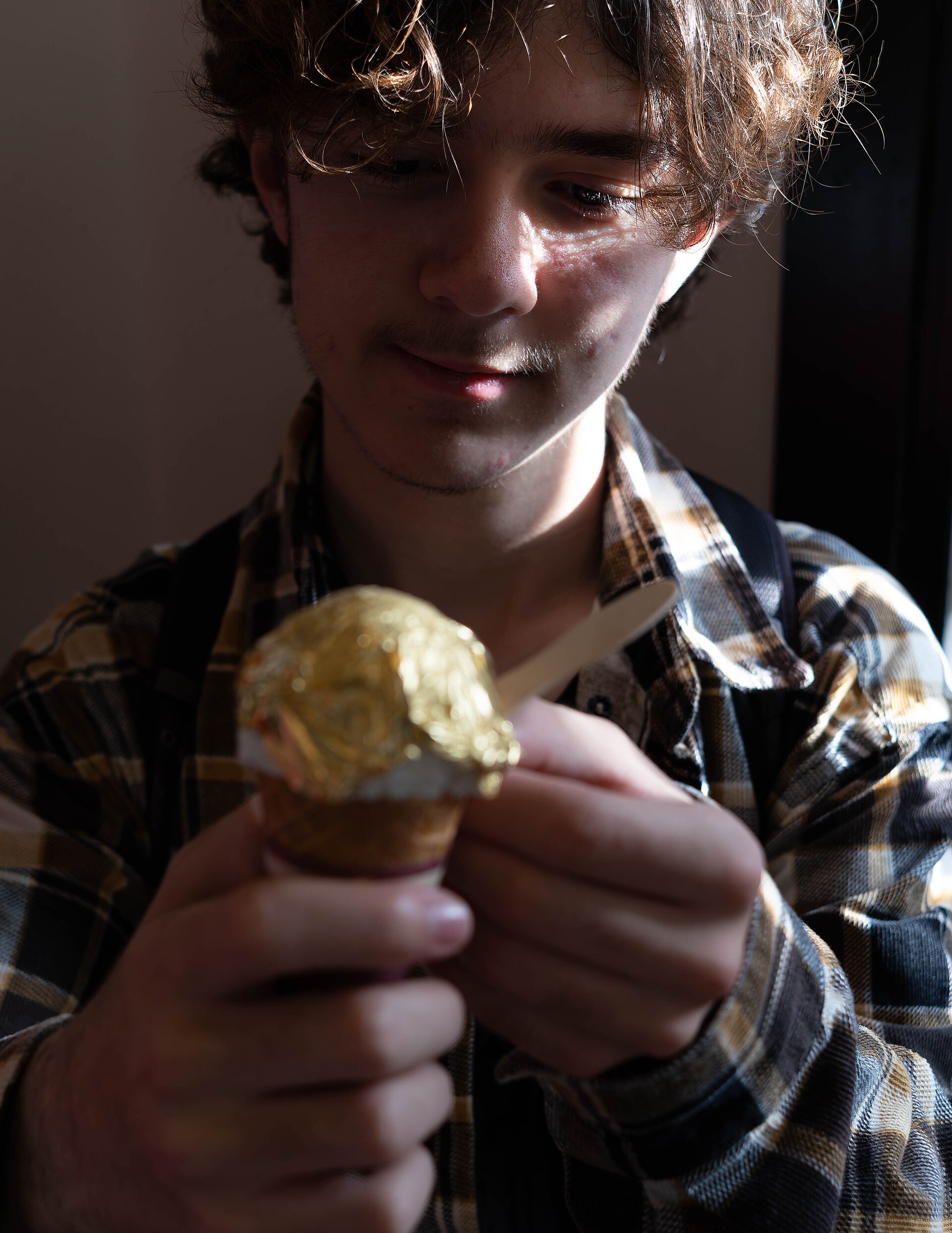 Gold leaf ice cream in Higashi Chaya, Kanazawa