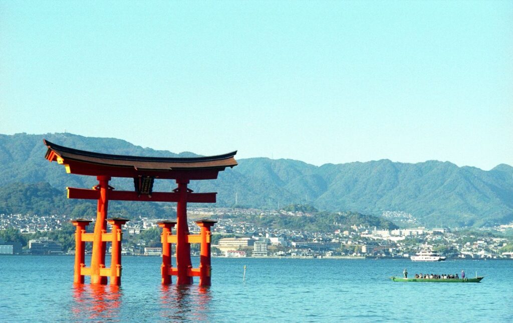 Itsukushima Shrine torii on Miyajima in autumn