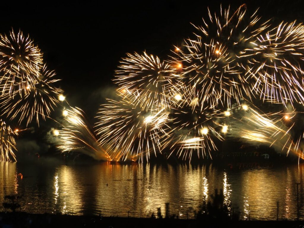 Miyazu Lantern Floating and Fireworks, Japan