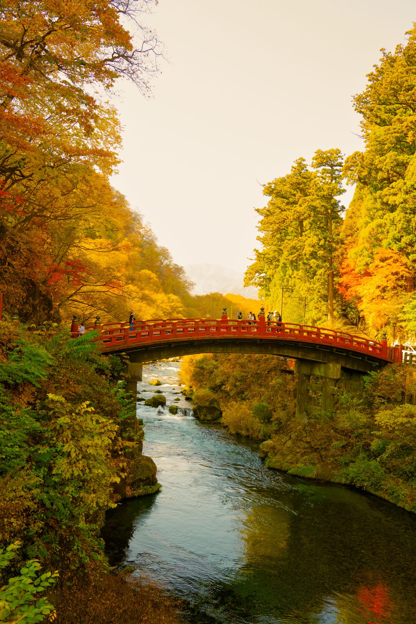 Nikko autumn leaves at Shinkyo Bridge