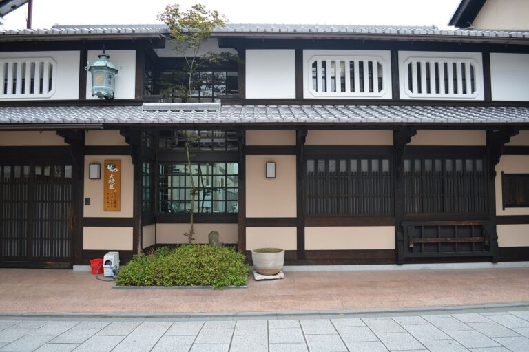 Nishijin Kyoto street of wooden machiya houses