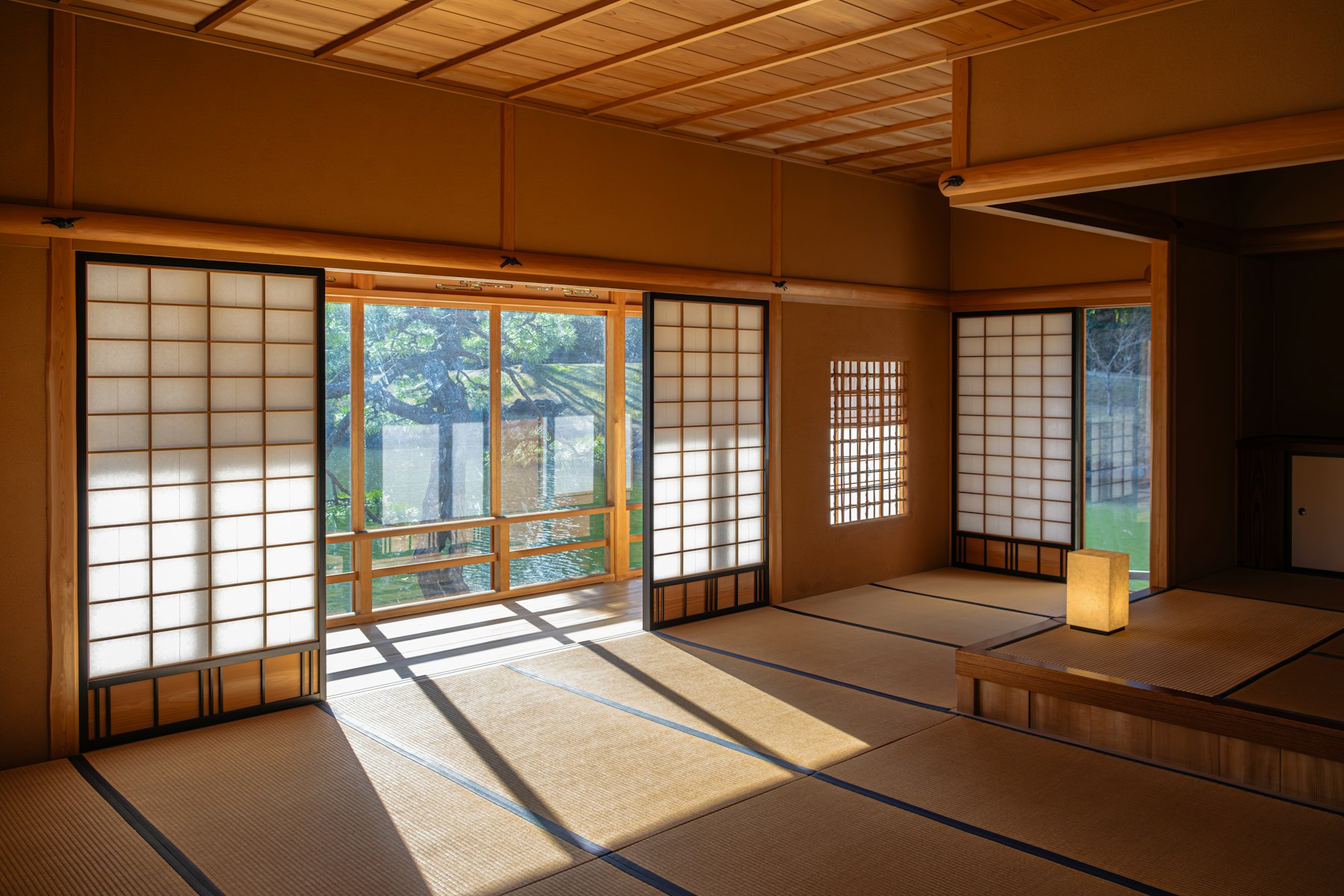 Ryokan Japan: a tatami room with shoji sliding doors