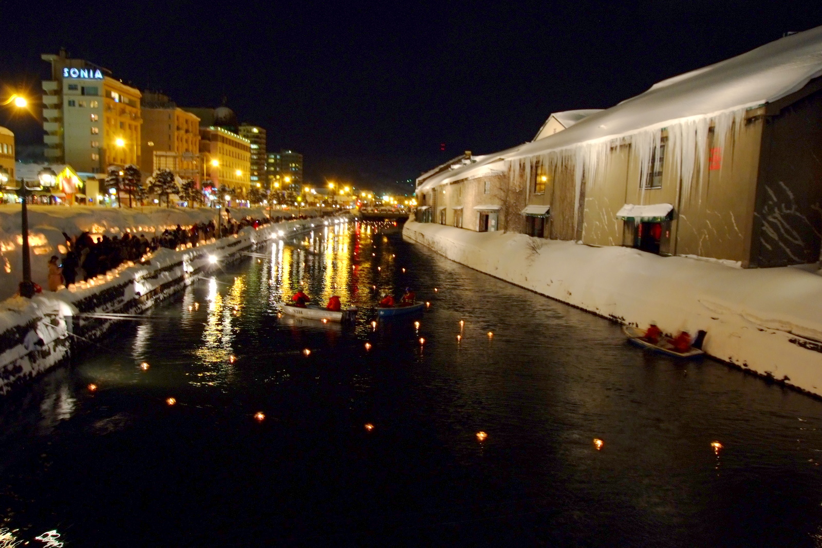 Otaru Snow Light Path along the canal in winter