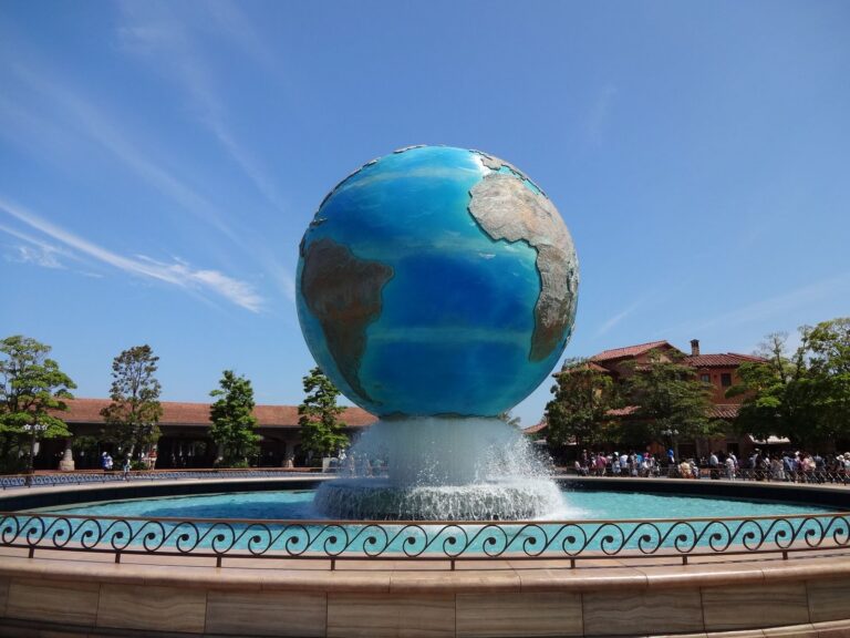 Tokyo Disney tickets: Earth globe fountain at the entrance to Tokyo DisneySea, Urayasu