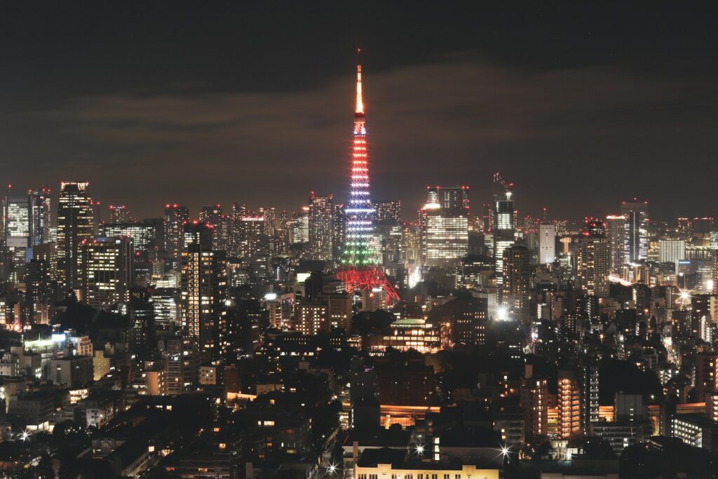 Tokyo skyline at night with Tokyo Tower, Halloween in Tokyo 2026